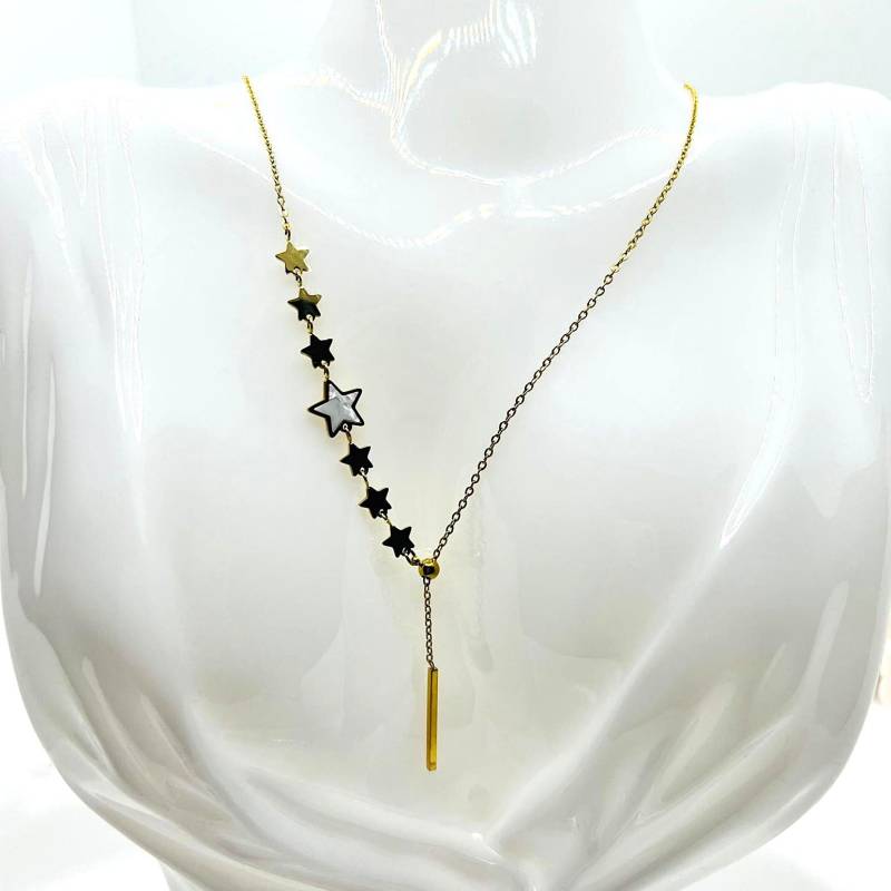 Sternen Schmuck Set Gold Edelstahl - Halskette Armband Ohrringe, Filigraner Stern Schmuck, Geschenkset Damen von CrownedBeautyTezsah