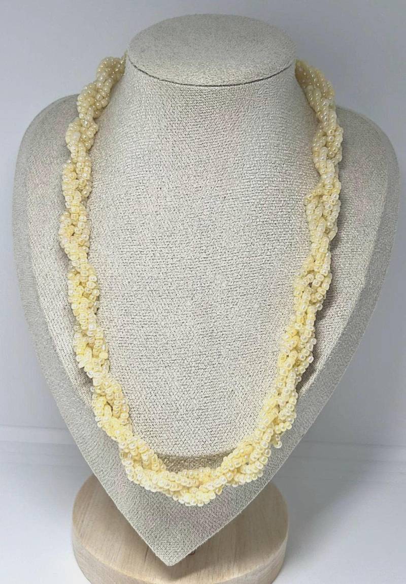 Vintage Glas-Perlenkette 47, 5 cm Torsade-Kette Twisted/Multi-strand Beaded Rope von CrownedBeautyTezsah