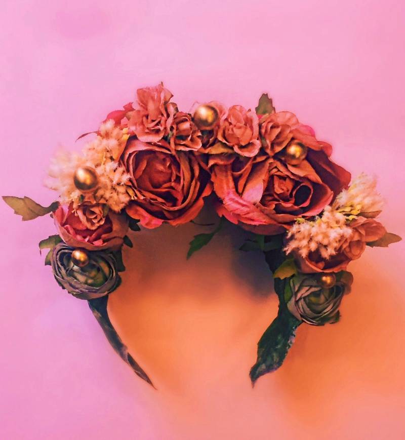 Blumenkrone, Boho Hochzeit, Rosa Blume Krone, Handgemacht, Floral Kopfstück, Haar-Accessoire Blumenkrone, Boho Hochzeit, Rosa Blume Krone, Handgemacht, Floral Kopfstück, Haar-Accessoire von CrownedRepublic