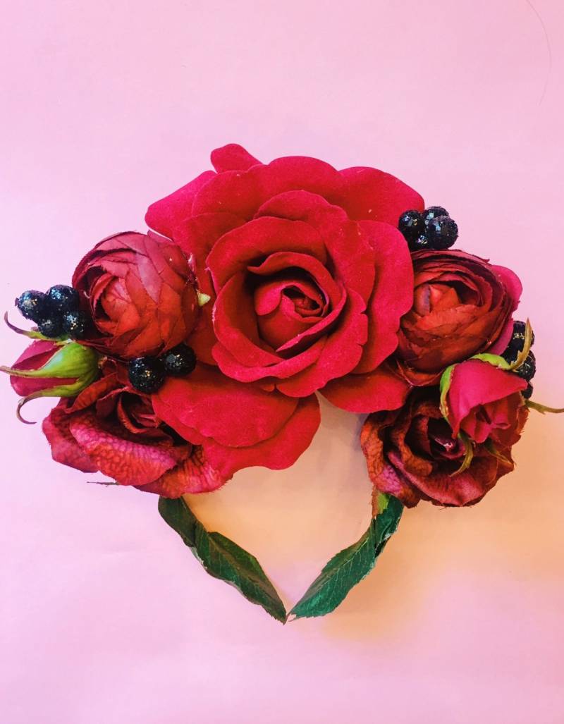 Blumenkrone, Boho Hochzeit, Rosa Blume Krone, Handgemacht, Floral Kopfstück, Haar-Accessoire Blumenkrone, Boho Hochzeit, Rosa Blume Krone, Handgemacht, Floral Kopfstück, Haar-Accessoire von CrownedRepublic