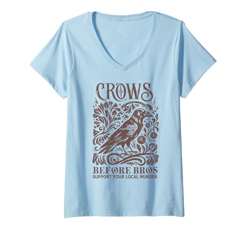 Damen Unterstützen Sie Ihre lokalen Murder Crows Before Bros Funny T-Shirt mit V-Ausschnitt Damen Unterstützen Sie Ihre lokalen Murder Crows Before Bros Funny T-Shirt mit V-Ausschnitt von Crows Before Bros Desgins