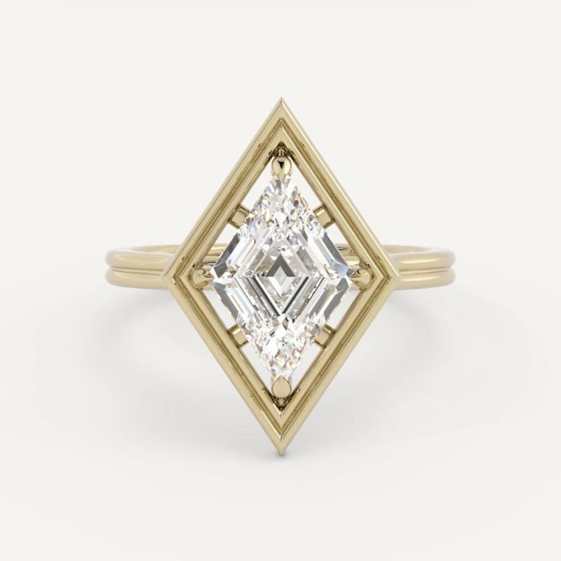 3 Ct Kite Cut Solitaire Moissanit Diamant Verlobungsring 14K Gelbgold Lozenge Einzigartiger Ehering Jubiläumsring Für Frauen von CrowwnJewels