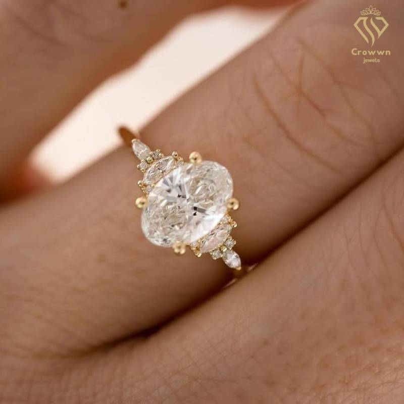 3 Ct Oval Cut Moissanite Verlobungsring Für Frauen 14K Solid Gold Ring Jubiläumsgeschenk Versprechen Vorschlagen Geschenk Sie von CrowwnJewels