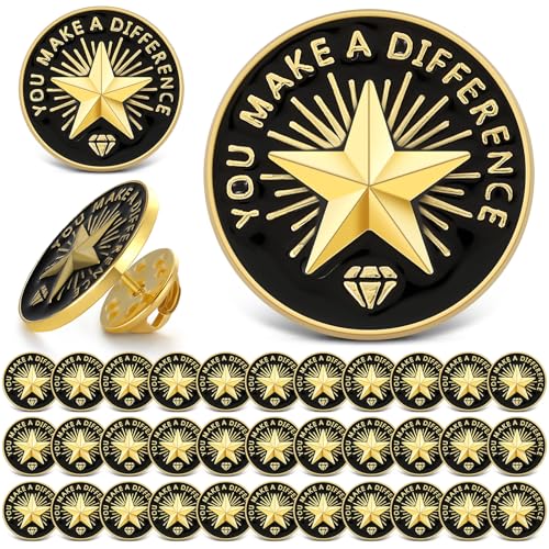 Crowye Anstecknadeln für Mitarbeiter des Monats, 1,9 cm, Emaille, Anerkennung für Mitarbeiter, Team, Geschenk (Make A Difference), 72 Stück von Crowye