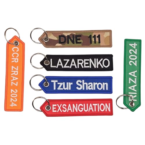 Crrpatch Personalisierte Schlüsselanhänger, Motorräder, Autos, Strandräder und Roller mit individuellen Textetiketten mit doppelseitiger Stickerei und gestickten Schlüsselanhängern für Männer und von Crrpatch
