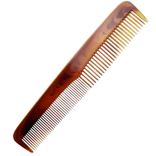 180 mm großer Schminktischkamm, Taschenkamm für feines bis mittleres Haar mit abgerundeten Zähnen, langlebiges Zelluloseacetat Entwirren für Männer Frauen von Crrynuo