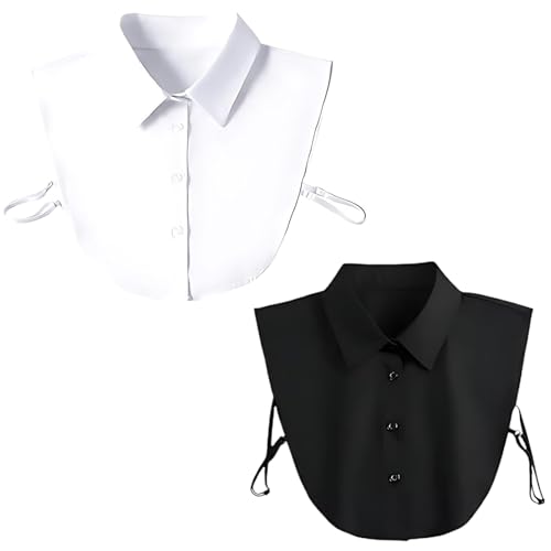 Crrynuo Blusenkragen Einsatz Damen, 2 Stück Frauen Mädchen Dekorative Gefälligkeiten,Klassischer Blusenkragen Einsatz Abnehmbare,Eleganter Hemdkragen,Polyester Material Fake Hemdkragen von Crrynuo