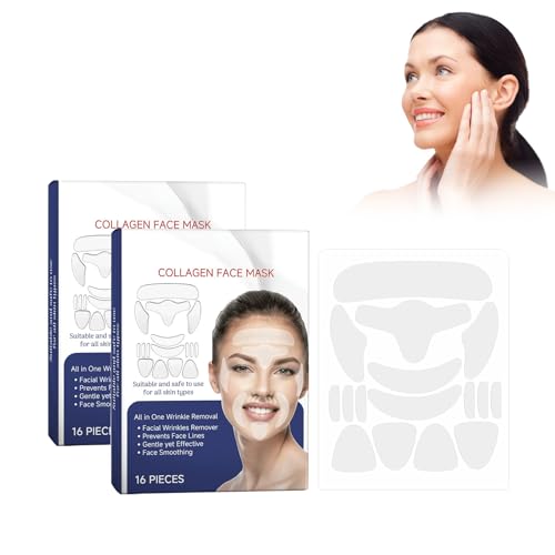 Gesichtsfalten Entferner Streifen, Face Lifting Tape, 32 Stücke Silikon Anti Falten Aufkleber, Antialterung Anti-Falten-Pflaster, Fade Feine Linien Und Nasogramme von Crsetmyth