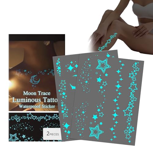 Leuchtende Tattoo-Aufkleber Für Frauen – 2 Stück, Wasserfeste, Blaue Glow-in-the-Dark-Tattoos Für Arme, Hals & Dekoration – Perfekt Für Partys, Nacht-Events Leuchtende Tattoo-Aufkleber Für Frauen – 2 Stück, Wasserfeste, Blaue Glow-in-the-Dark-Tattoos Für Arme, Hals & Dekoration – Perfekt Für Partys, Nacht-Events von Crsetmyth