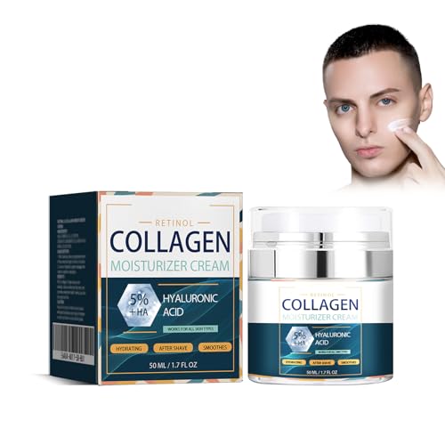 Männer Feuchtigkeitscreme 50ml, Männer Anti-Aging Gesichtscreme Mit Collagen, Alle Hauttypen, Hyaluronsäure, Feuchtigkeitsspendende Tägliche Gesichtscreme, Reduziert Feine Linien von Crsetmyth