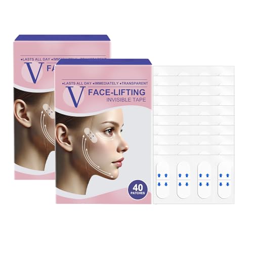 Chin V Line Lift Beauty Patch, 80PCS - Unsichtbare Gesichtsstraffungspflaster Für Kinn, Kieferlinie Und Hals, Sofortige Straffung Gegen Schlaffheit Und Falten, Hautfreundlich U von Crsetmyth