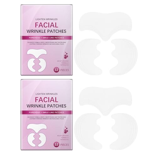 Gesichtsstraffende Anti-Falten-Pflaster, 24 Stück – Effektive Faltenreduktion über Nacht Für Stirn Und Lachfalten, Anti-Aging-Patches Für Frauen Und Männer von Crsetmyth