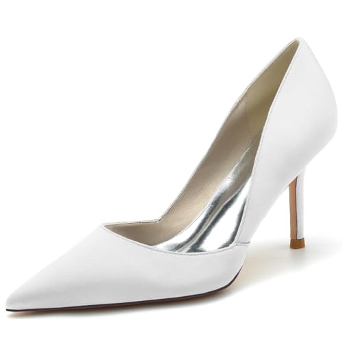 CrtTsks Damen Pumps für Hochzeit und Party Stiletto Absatz, klassisches Design,Weiß,39 EU CrtTsks Damen Pumps für Hochzeit und Party Stiletto Absatz, klassisches Design,Weiß,39 EU von CrtTsks