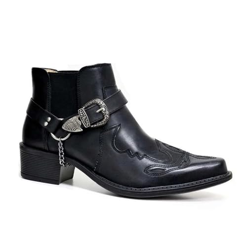 CrtTsks Herren Western Cowboy Stiefel Vintage Quadratische Zehe Land Echtleder Reiten Biker,Schwarz,41 EU CrtTsks Herren Western Cowboy Stiefel Vintage Quadratische Zehe Land Echtleder Reiten Biker,Schwarz,41 EU von CrtTsks
