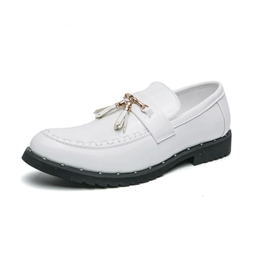 Weiß,42 EU,Herren Lederschuhe Lackschuhe Schnürhalbschuhe Derby Oxford Hochzeit Schuhe von CrtTsks