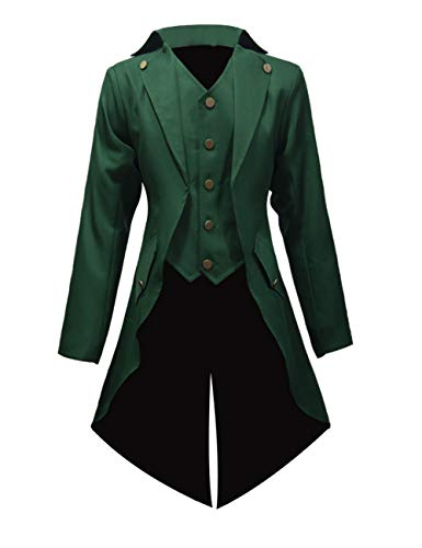 Crubelon Herren Steampunk Vintage Jacke Gothic Viktorianischen Frock Mantel Uniform - - Klein von Crubelon