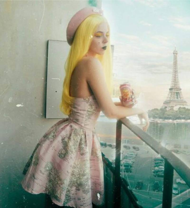 Rosa Weltkarte Trägerloses Kleid Mit Taschen, Made To Order von CruelCandy