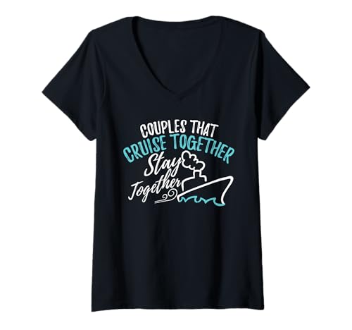 Damen Cruise Design: Paare, die zusammen eine Kreuzfahrt Machen, bleiben zusammen T-Shirt mit V-Ausschnitt Damen Cruise Design: Paare, die zusammen eine Kreuzfahrt Machen, bleiben zusammen T-Shirt mit V-Ausschnitt von Cruise Couples Trip