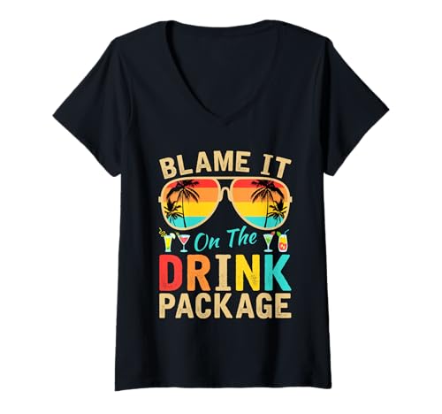 Damen Schuld daran ist das Cruise Package Cruise Cruising Matching T-Shirt mit V-Ausschnitt Damen Schuld daran ist das Cruise Package Cruise Cruising Matching T-Shirt mit V-Ausschnitt von Cruise Cruising Blame it on The Cruise Package