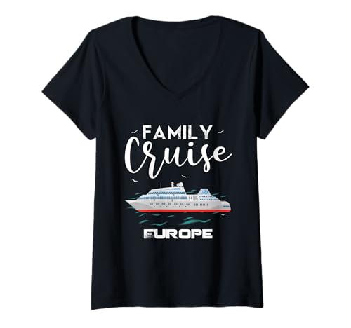 Damen Europa Family Cruise Shirt Europes Shirts Cruise T-Shirt mit V-Ausschnitt Damen Europa Family Cruise Shirt Europes Shirts Cruise T-Shirt mit V-Ausschnitt von Cruise Designs By ShirtZilla