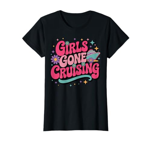 Girls Gone Cruising Squad Trip Sommerurlaub Retro Hippie T-Shirt Girls Gone Cruising Squad Trip Sommerurlaub Retro Hippie T-Shirt von Cruise Squad Girls Trip Vacation Outfits Gifts