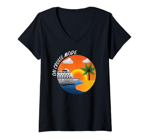 Damen Kreuzfahrtmodus, Kreuzfahrtmodus EIN, Cruising Life, Kreuzfahrtliebhaber T-Shirt mit V-Ausschnitt Damen Kreuzfahrtmodus, Kreuzfahrtmodus EIN, Cruising Life, Kreuzfahrtliebhaber T-Shirt mit V-Ausschnitt von Cruising Just Like A Dream Gear