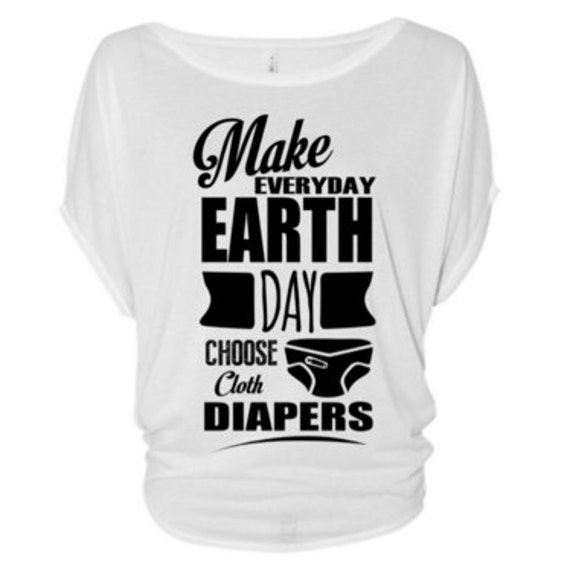 Clearance - Make Everyday Earth Day Wähle Stoff Windeln Shirt, Crunchy, Mom Shirt von CrunchyMomWear