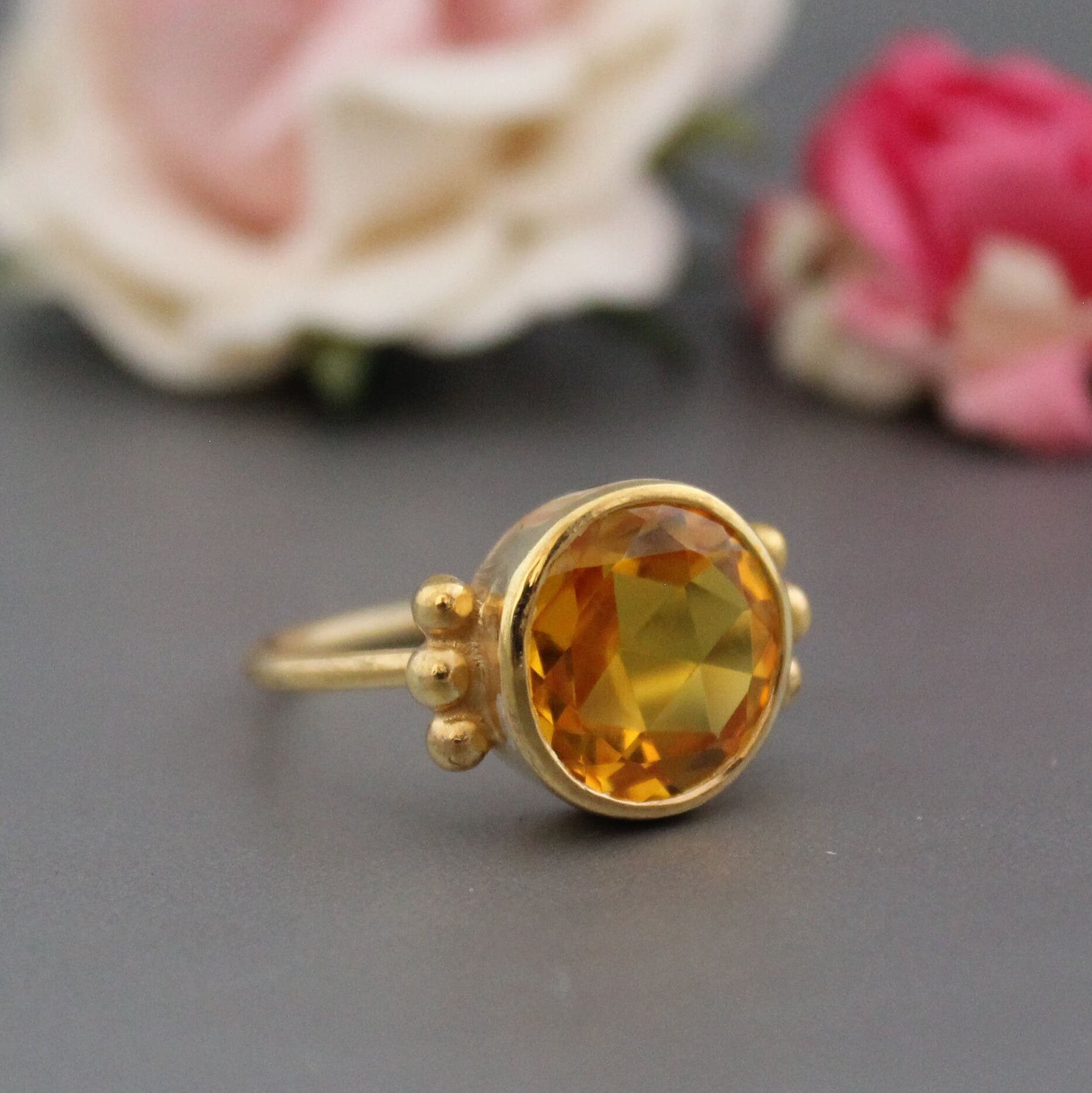 Citrin Ring, Gold Überzogener Birthstone Handgemachter Edelstein-Ring, Statement-Ring, Ring Für Frauen, Zierlicher Cocktail-Ring Citrin Ring, Gold Überzogener Birthstone Handgemachter Edelstein-Ring, Statement-Ring, Ring Für Frauen, Zierlicher Cocktail-Ring von Crush4Rings