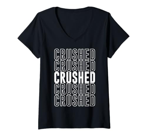Damen Zerkleinert T-Shirt mit V-Ausschnitt von Crushed Apparel