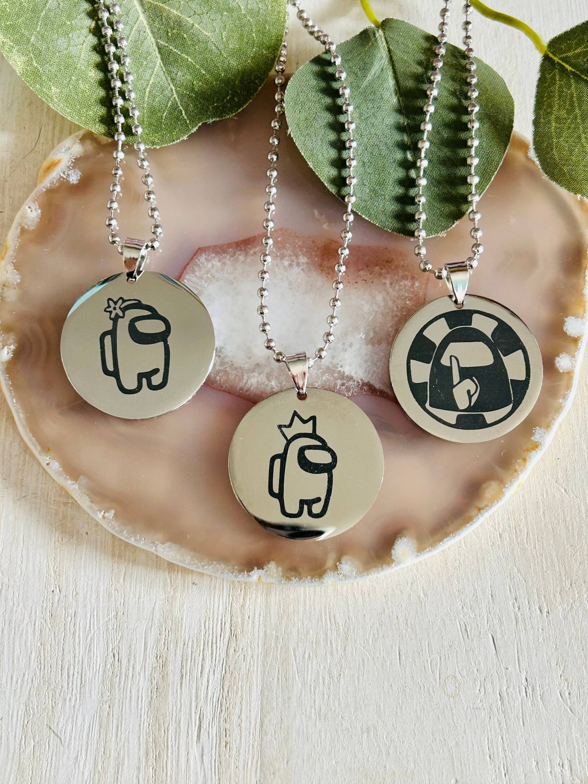 Kids Among Us Charakter Halskette, Kinder Silber Halskette von Crushedonjewelry