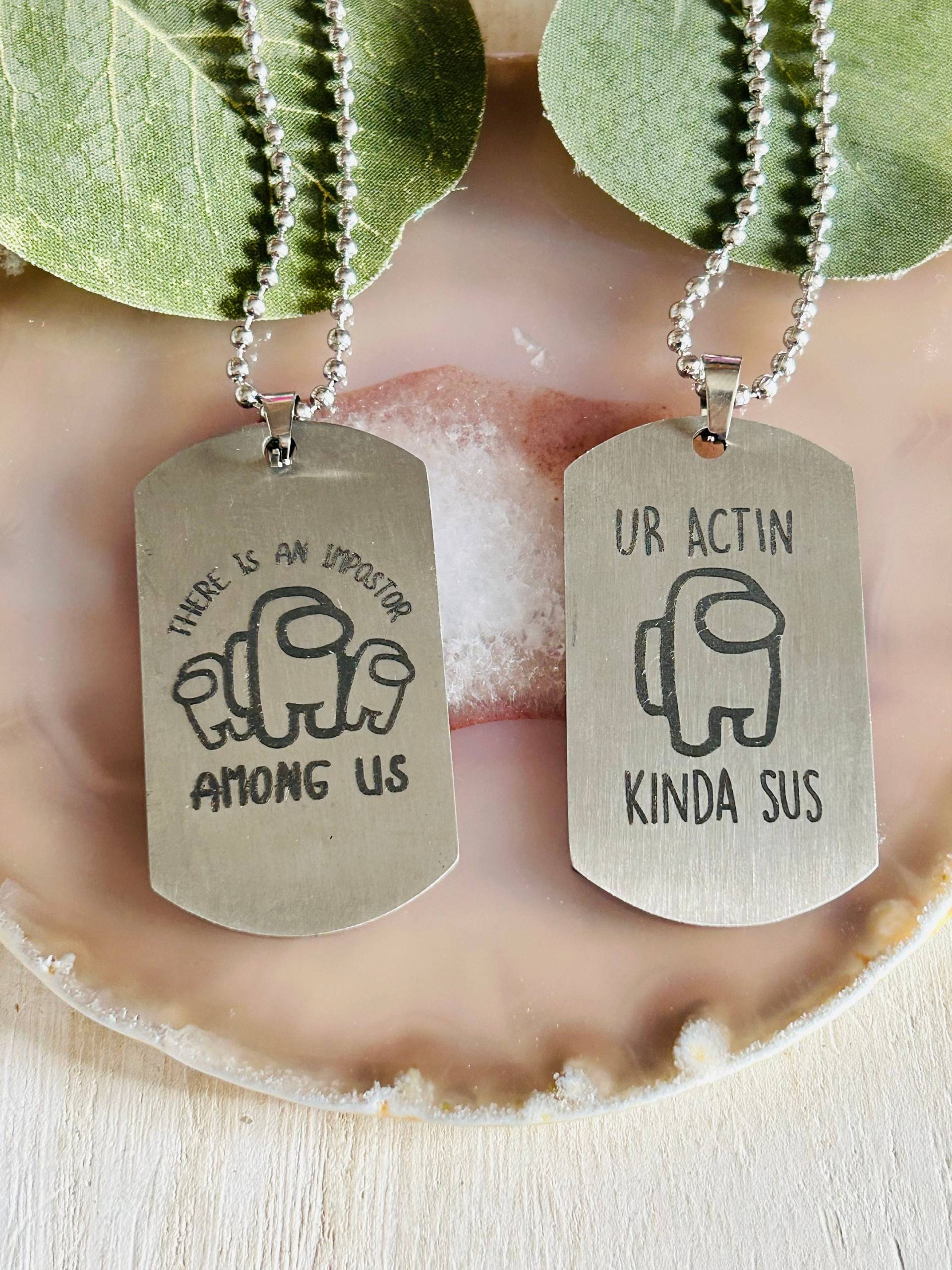 Kids Among Us Halskette, Kinder Silber Halskette von Crushedonjewelry