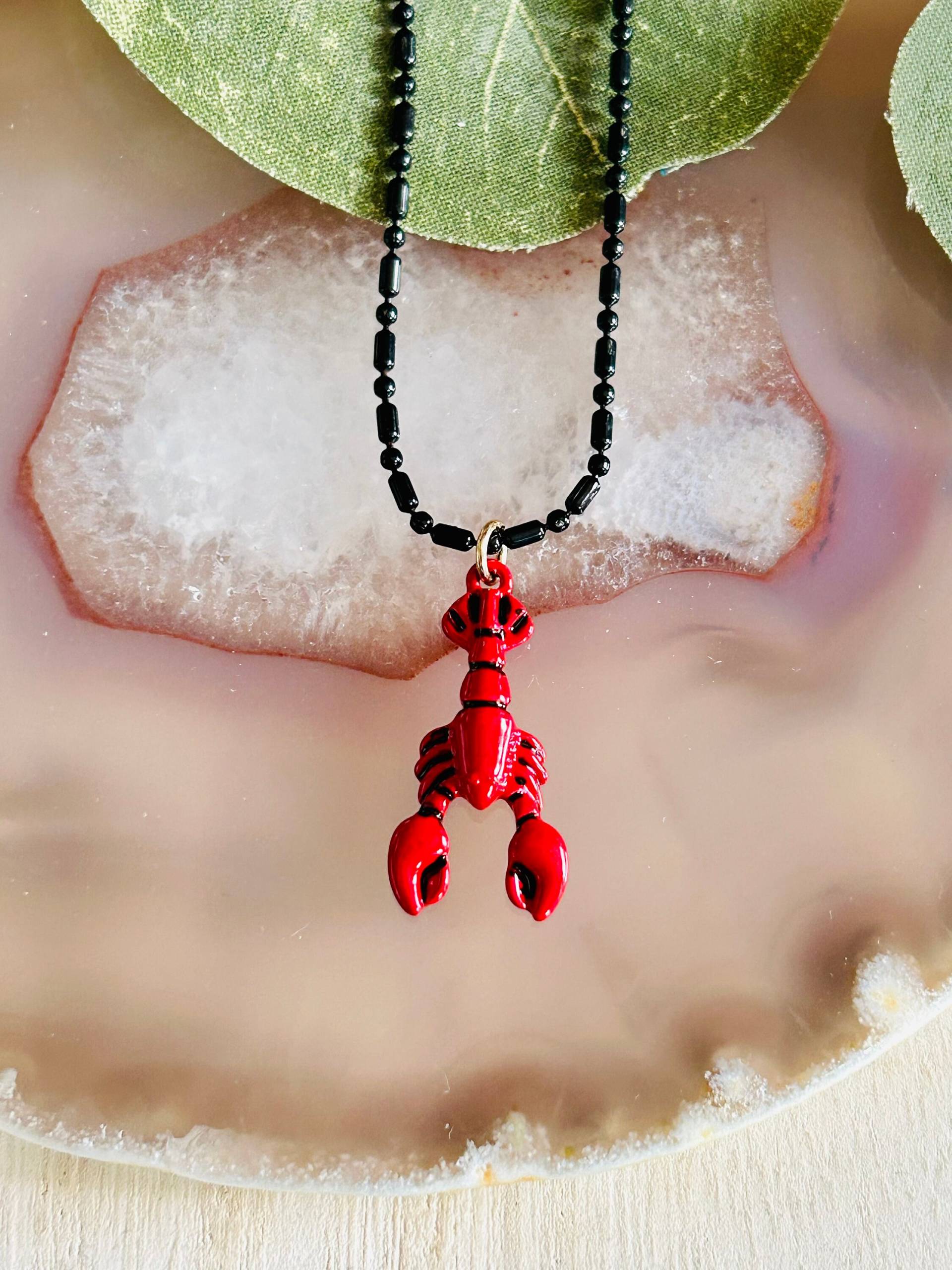 Kinder Hummer Halskette, Ozean Halskette von Crushedonjewelry