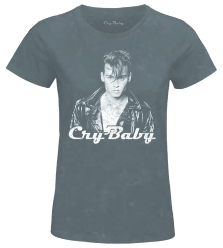 Cry Baby Damen WOCRYBATS007 t Shirt, Grau gewaschen, Large von Cry Baby