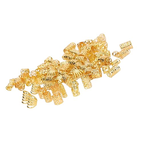 Dreadlocks-Perlen Haarzopfringe Dreadlocks Haarzopf-Ring-Clips Haarflechtschmuck aus Metall Haarzöpfe für Damen-Haarmanschetten-Clips Haarperlen Loc-Schmuck für Frauen (GOLD) von Cryfokt