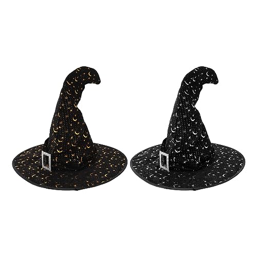Halloween-Hexenhut, Eleganter Spitzer Hut aus Weichem Material mit Krempe für Geburtstagsparty-Cosplay von Cryfokt
