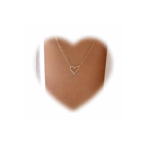 Crymystal Bohemian Stil Kristall Herz Anhänger Halskette Mädchen hohle Herz Halskette Halskette Liebe Halskette Gold Herz Halskette Halskette Frauen Schmuck Geschenke von Crymystal