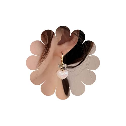 Crymystal Bohemian Perlen Herz Ohrringe Herz Drop Ohrringe Gold Kristall Schleife Ohrring Schmuck Geschenke für Damen und Teenager Crymystal Bohemian Perlen Herz Ohrringe Herz Drop Ohrringe Gold Kristall Schleife Ohrring Schmuck Geschenke für Damen und Teenager von Crymystal
