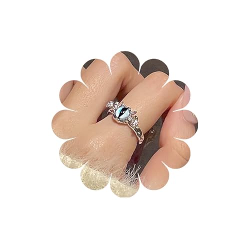 Crymystal Vintage Opal Ring Fledermaus Knuckle Ring Silber Fledermaus Stapelring Cool FingerRing Halloween Einstellbarer RingSchmuck für Frauen und Teen Geschenke von Crymystal