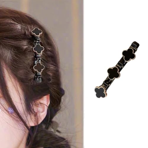 Geflochtene Haarspangen Mit funkelndem Kristallstein und 3 kleinen Clips perlenförmige Haarnadel Entenschnabel Clip geflochtene Haarspange Mit Strasssteinen für Frauen als Geschenk (Stil:I) von Crymystal