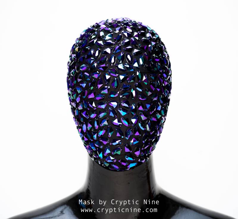 Blaues Monster .. Benutzerdefinierte Maskerade Maske Handmade Bedeckt Juwelen von CrypticNine