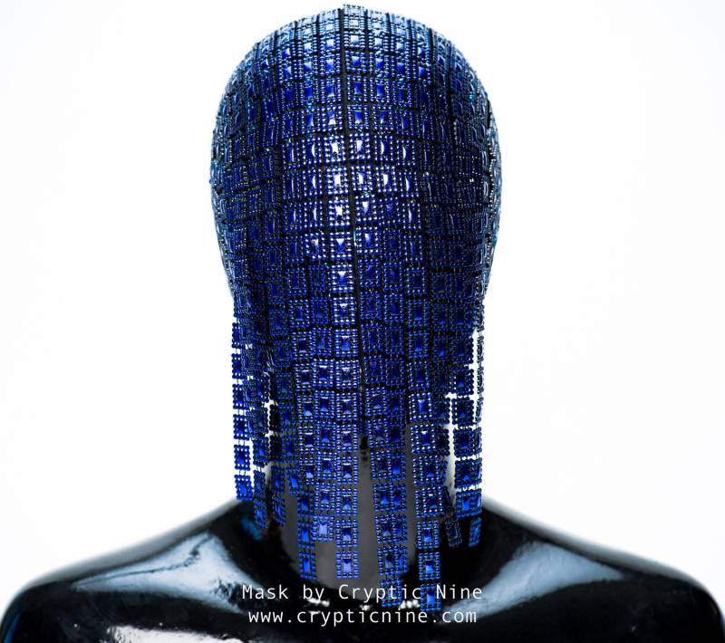Der Gladiator - Blaue Haute Couture Maske Mit Blauer Zierleiste von CrypticNine