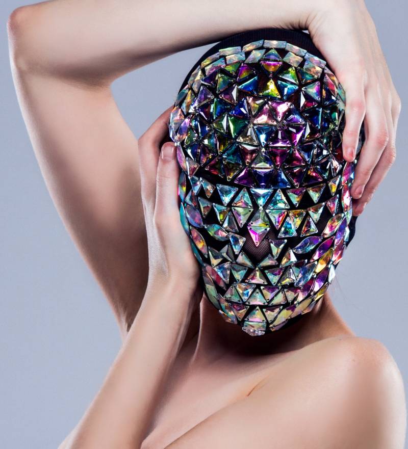 Rainbow Darkness .. Custom Masquerade Maske Handgemachte Bedeckt Juwelen von CrypticNine