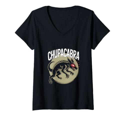 Damen Fabelwesen Amtlicher Chupacabra-Jäger T-Shirt mit V-Ausschnitt Damen Fabelwesen Amtlicher Chupacabra-Jäger T-Shirt mit V-Ausschnitt von Cryptid Cryptozoology Mythical Mystery Creature