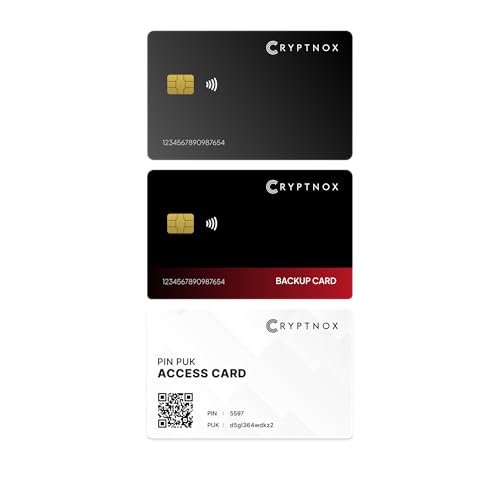 Ultra Secure Crypto Hardware Wallet – 2 Stück | Crypto Wallet Cold Storage for Bitcoin, Ethereum, Nfts & More | Biometrische Kopplung, verschlüsselte NFC Tap-To-Sign | Bonus FIDO2 von Cryptnox