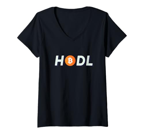 Damen HODL Bitcoin Meme Style Krypto Typografie Blockchain-Design T-Shirt mit V-Ausschnitt Damen HODL Bitcoin Meme Style Krypto Typografie Blockchain-Design T-Shirt mit V-Ausschnitt von Crypto Blockchain HODL Meme Trader Culture Collect