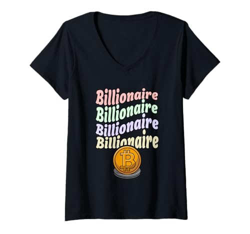 Damen Bitcoin Multimilliardärs-Meme T-Shirt mit V-Ausschnitt von Crypto Life Crisis