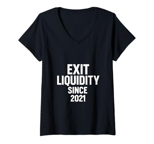 Damen Exit Liquidität seit 2021 Meme Krypto Design T-Shirt mit V-Ausschnitt Damen Exit Liquidität seit 2021 Meme Krypto Design T-Shirt mit V-Ausschnitt von Crypto Meme Culture