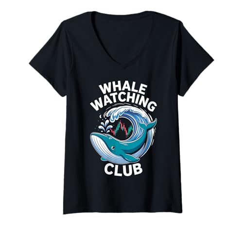 Damen Lustiger Crypto Trader Wal T-Shirt mit V-Ausschnitt von Crypto Trader Funny Gifts & Tees