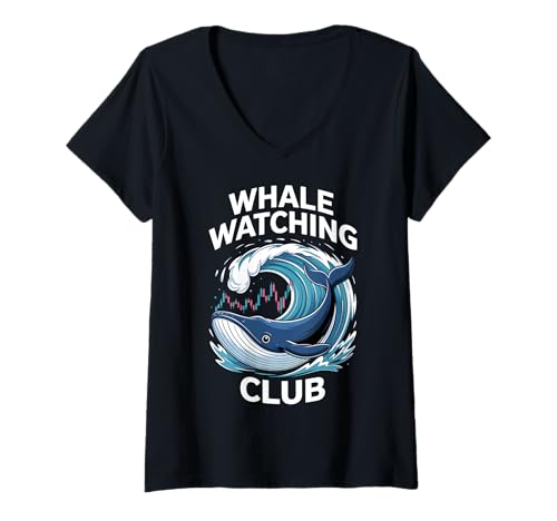 Damen Lustiger Crypto Trader Wal T-Shirt mit V-Ausschnitt Damen Lustiger Crypto Trader Wal T-Shirt mit V-Ausschnitt von Crypto Trader Funny Gifts
