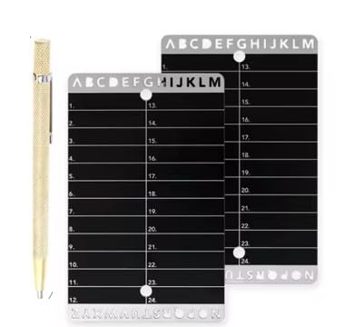 2X Crypto Cold Wallet aus rostfreiem Stahl - Komplett-Set (2 Platten, 1 Stift, 1x Schrauben) - Hardware Wallet Crypto - inkl. Schablone!!!!! - Recovery Seed Phrase - 2.0 von Cryptoshit24